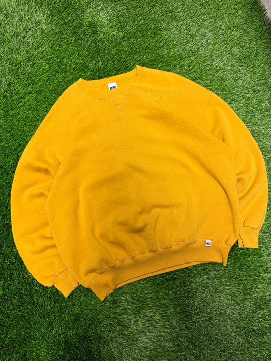 90s Russell Athletics Yellow Blank Crewneck (XXL)