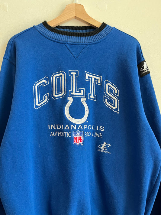 90s Indianapolis Colts Logo Athletic Embroidered Crewneck (L)