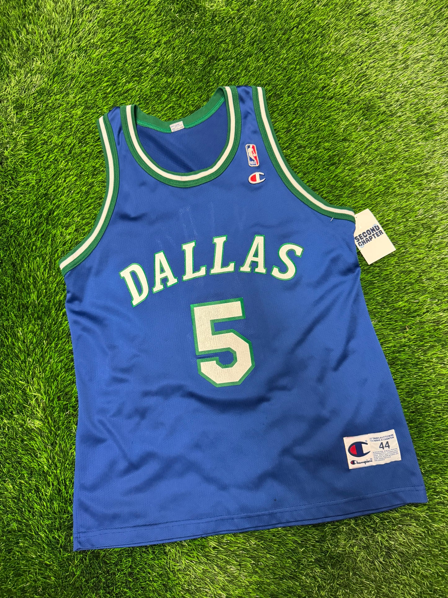 90s Dallas Mavericks Jason Kidd #5 Champion Vintage NBA Jersey (M)