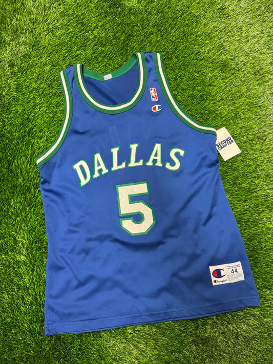 90s Dallas Mavericks Jason Kidd #5 Champion Vintage NBA Jersey (M)