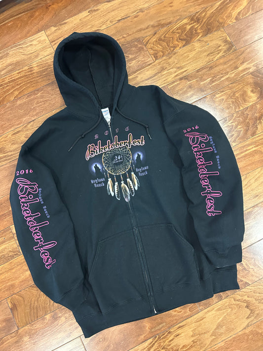 2016 Biketoberfest Black Zip Up Hoodie (XL)