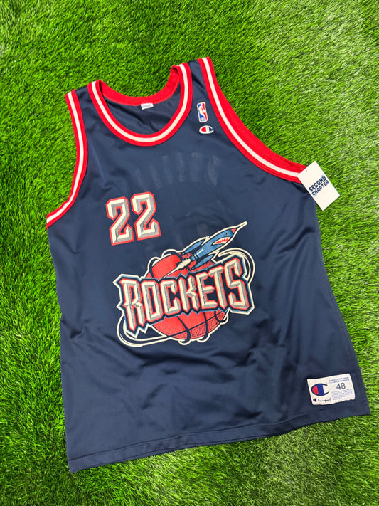 90s Houston Rockets Clyde Drexler #22 Vintage Champion NBA Jersey (L)