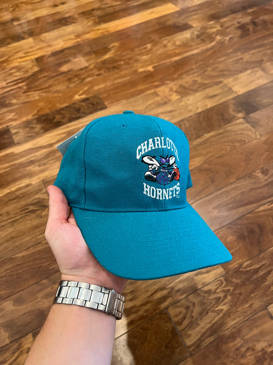 90s Charlotte Hornets Essential Logo Teal Hat (OS)