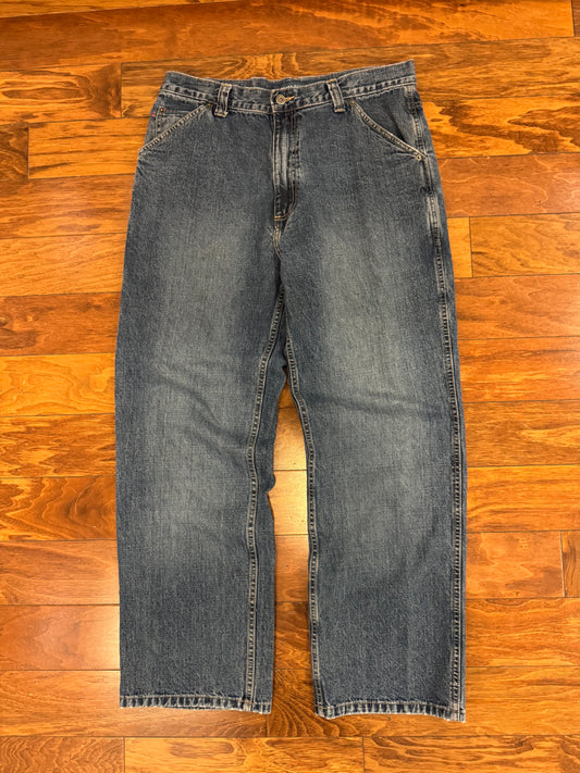 00s Perry Ellis Baggy Distressed Carpenter Jeans (34 x 30)