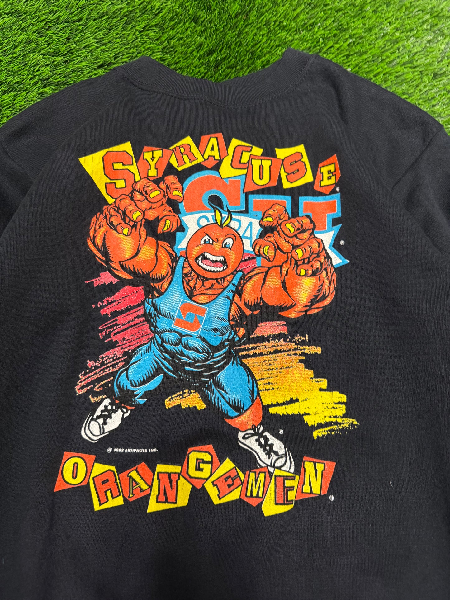 1992 Syracuse University Orangemen Big Mascot Vintage Old Logo Crewneck (L)