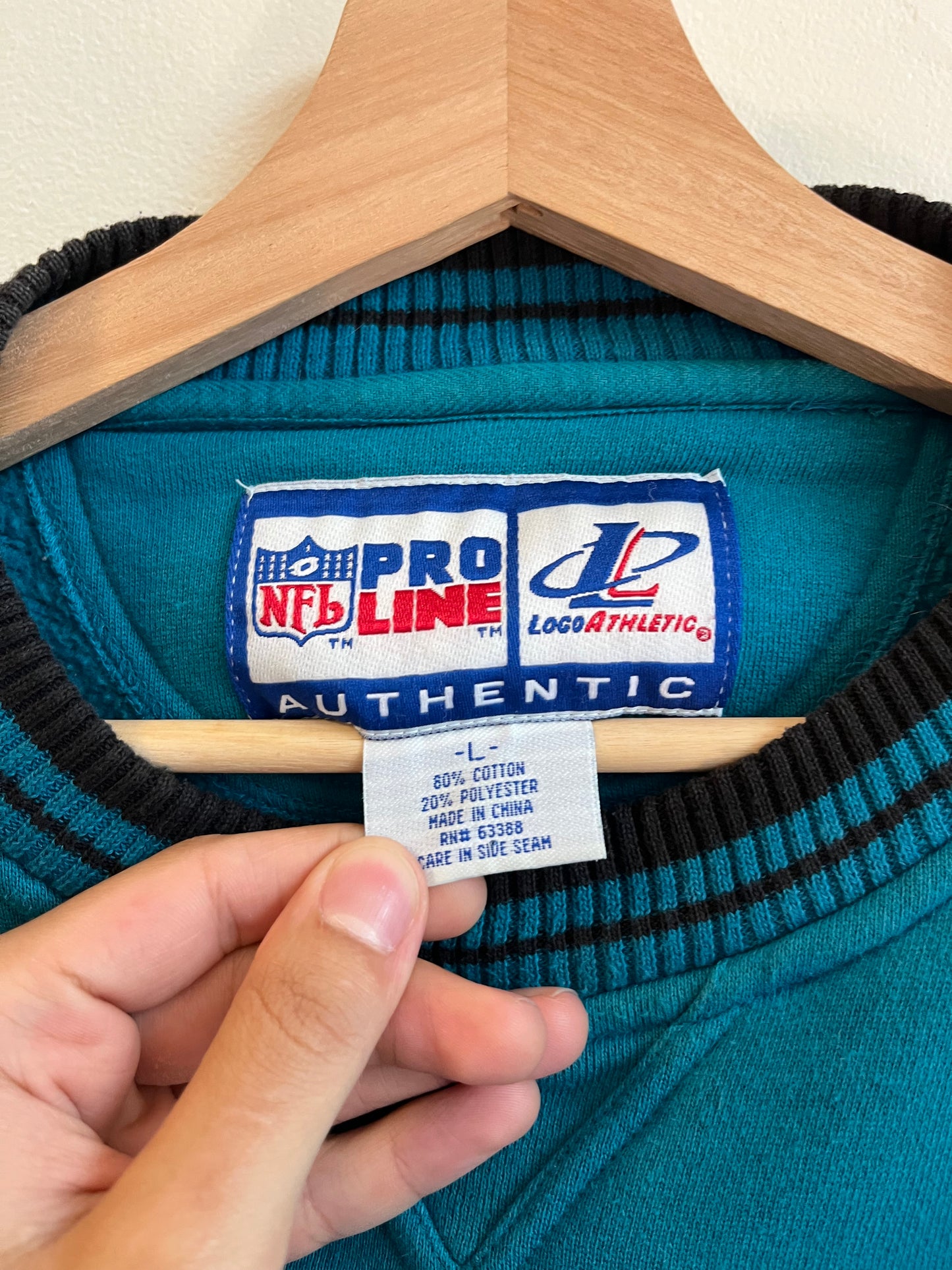 1995 Carolina Panthers Logo Athletic Faded Blue Crewneck (L)