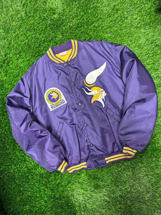 1989 Minnesota Vikings 20th Anniversary Vintage Birdie Satin Jacket (L)
