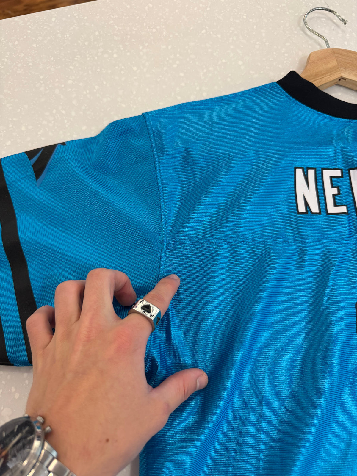 2010s Carolina Panthers Cam Newton Electric Blue Jersey (Youth L)