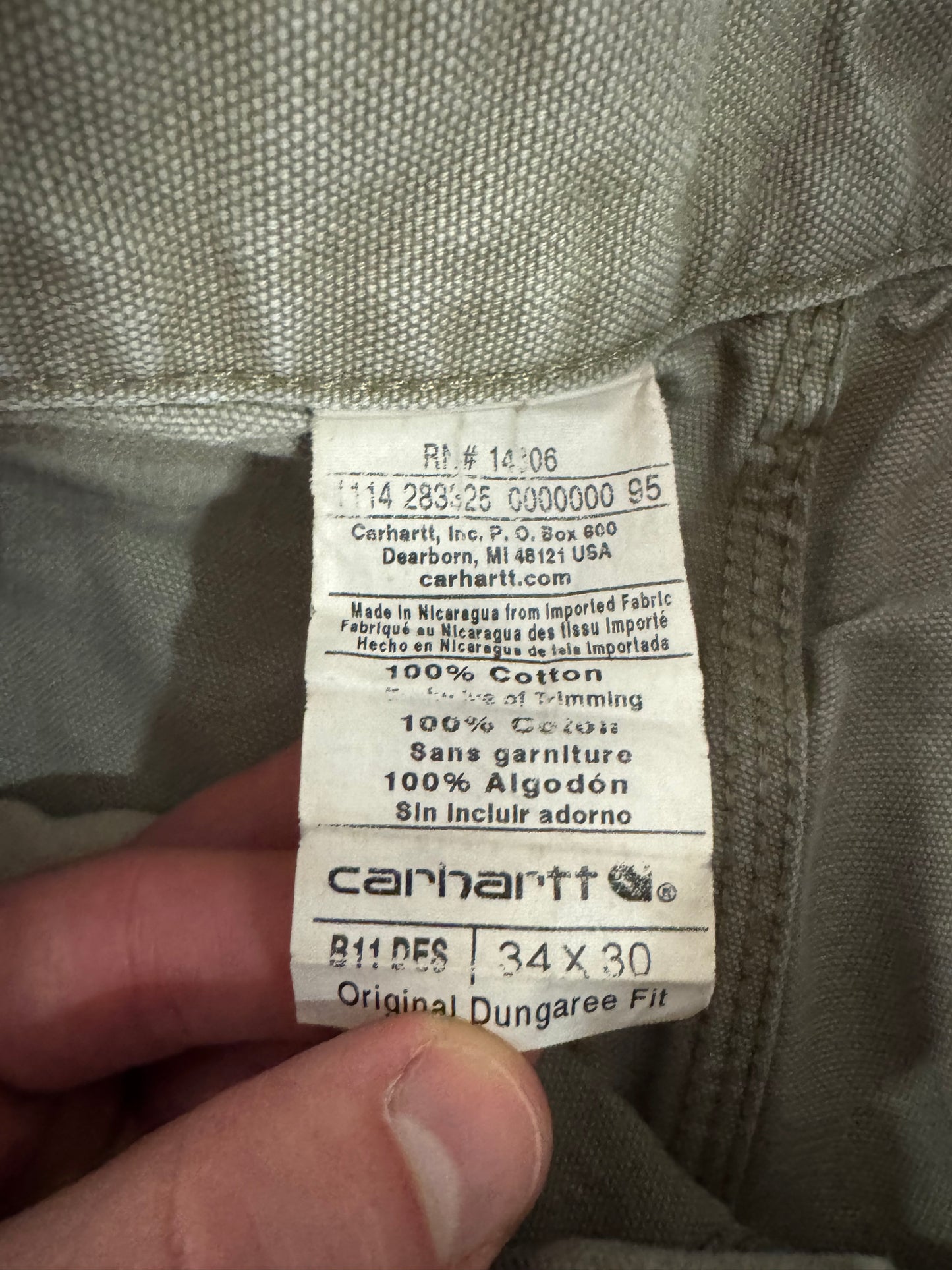 2014 Carhartt Tan Stained Carpenter Pants (34 x 30)