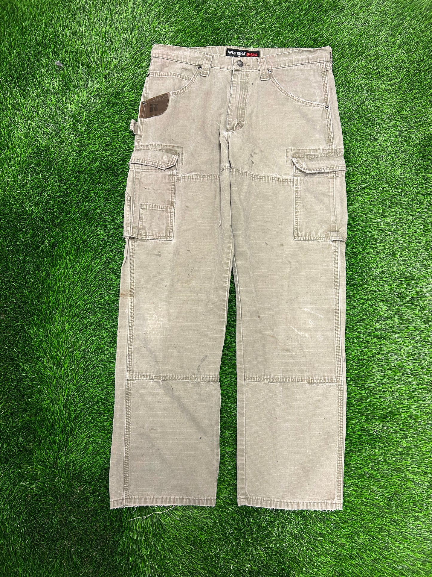 00s Wrangler Riggs Tan Workwear Pants (34 x 32)