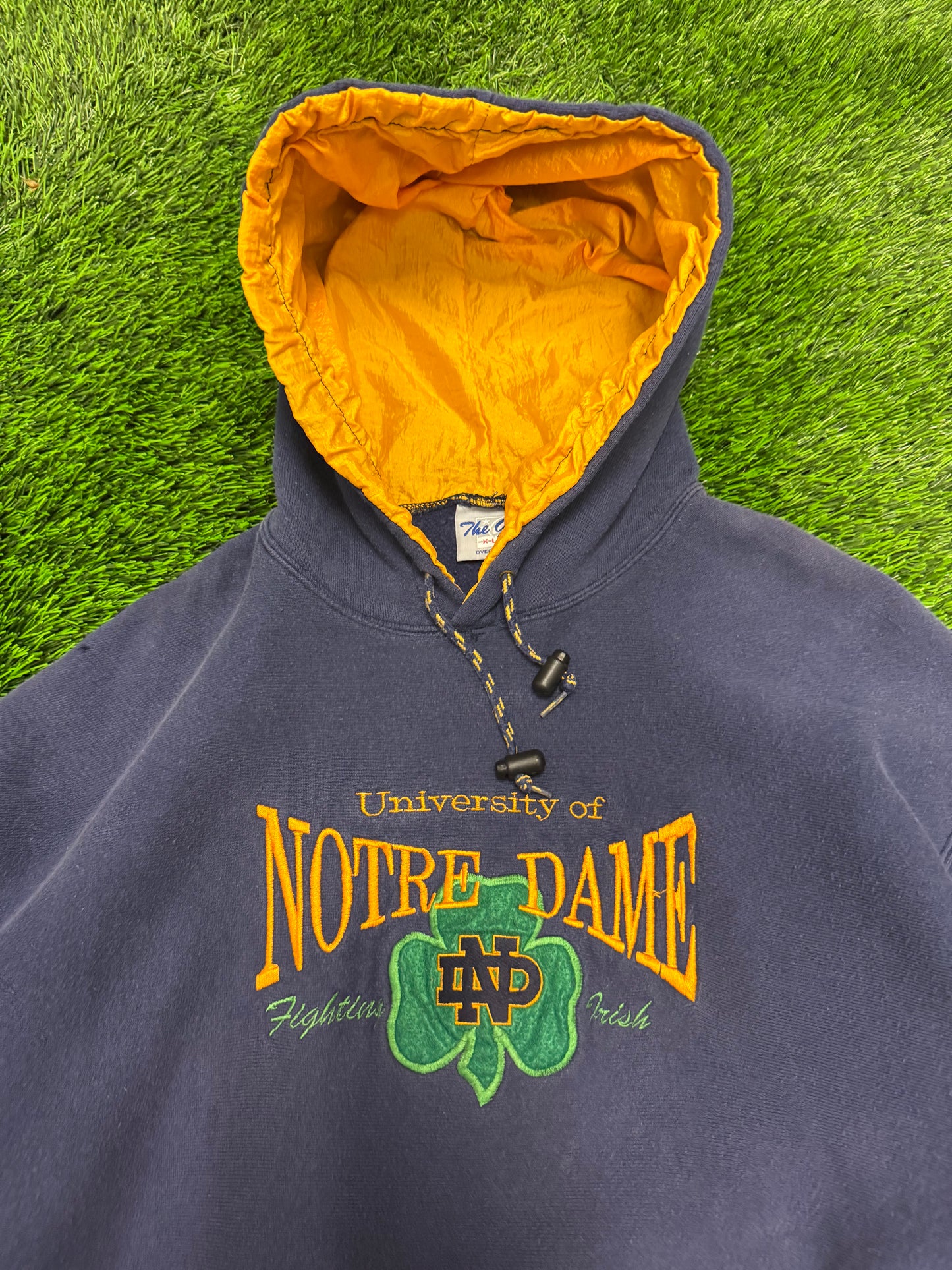 90s University of Notre Dame Spell Out The Game Hoodie (XL)