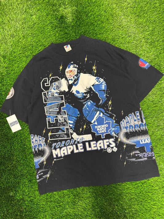 90s Toronto Maple Leafs Vintage All Over Print Hockey NHL Tee (XL)