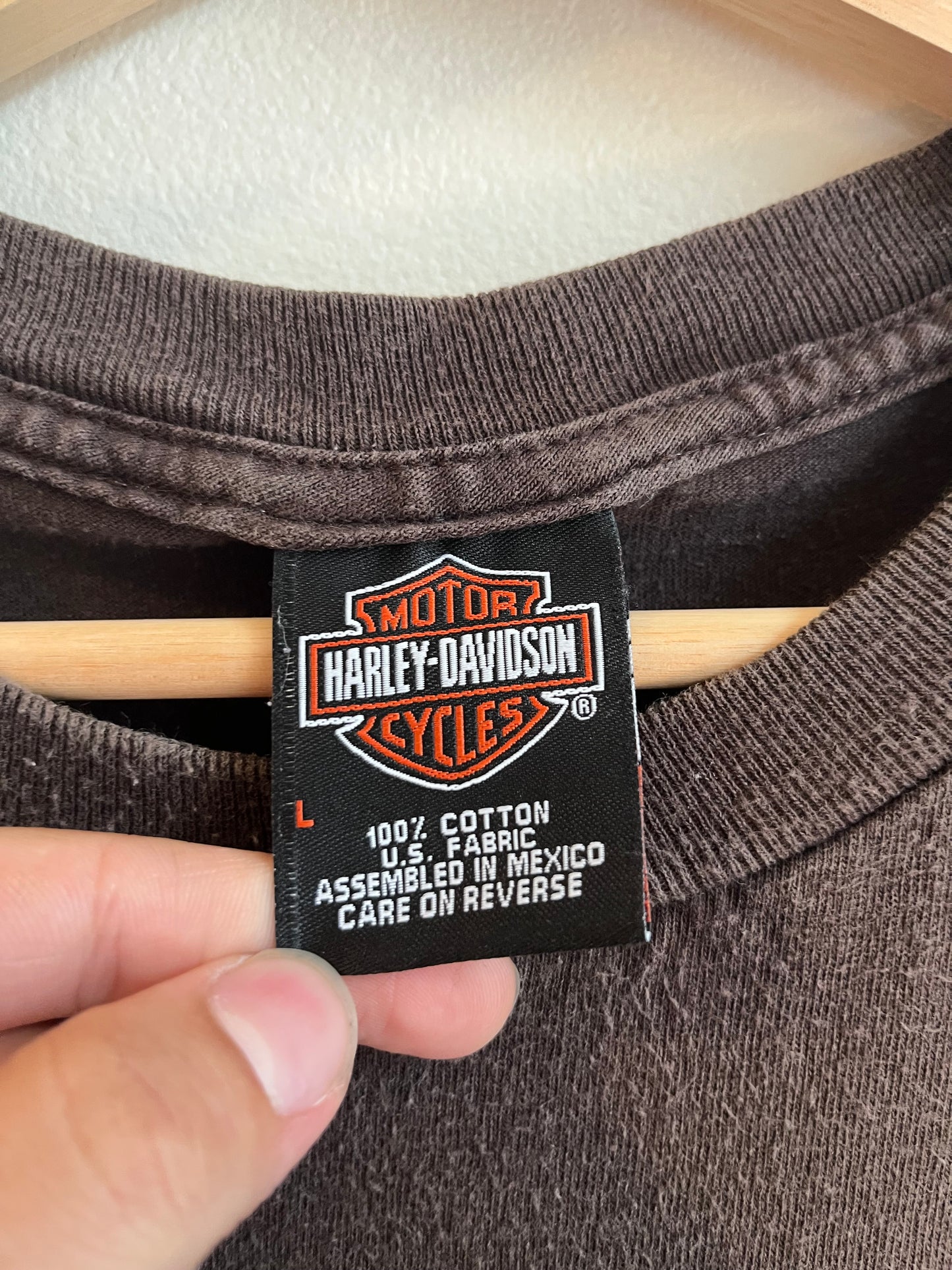 2007 Harley Davidson Motorcycles Wilmington Mocha Tee (L)