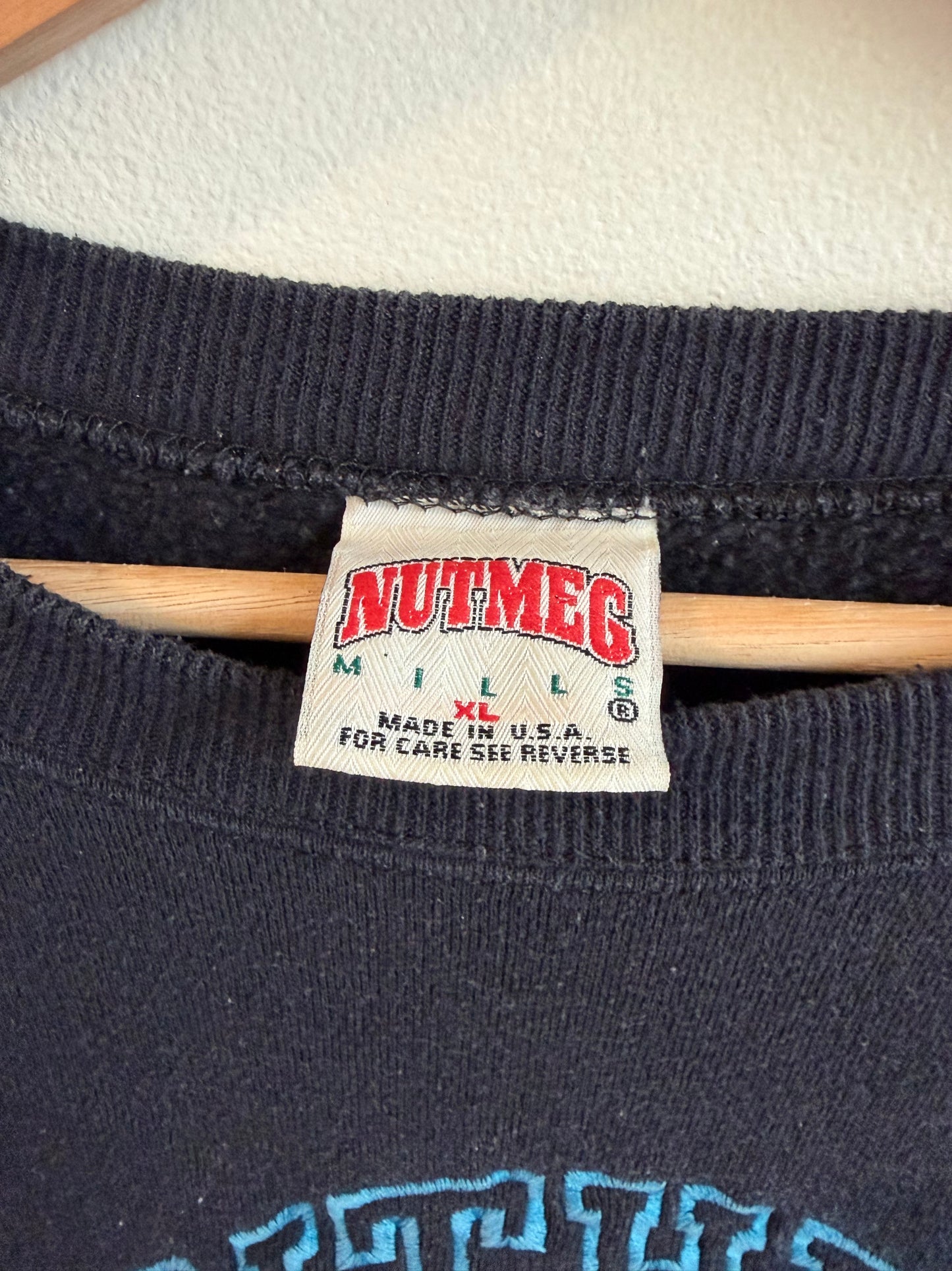 90s Carolina Panthers Nutmeg Embroidered Crewneck (XL)