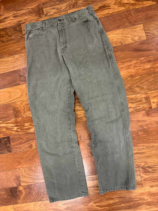 2012 Dickies Black Tab Olive Carpenter Pants (36 x 34)