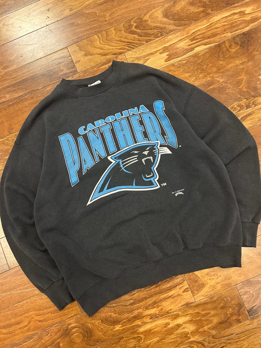 1993 Carolina Panthers Faded Black Crewneck (XL)