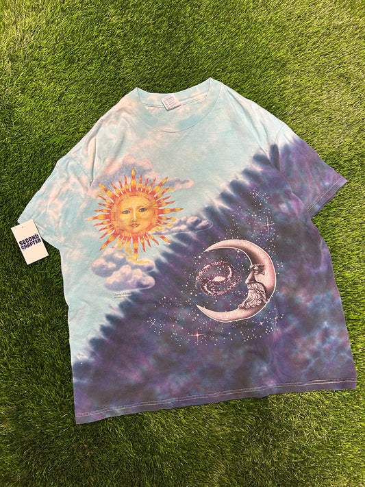 1995 Tammy Schatz Sun And Moon Tie Dye Vintage Tee (XL)