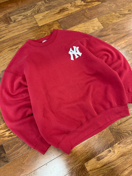 90s New York Yankees BVD Maroon Embroidered Crewneck (XXL)