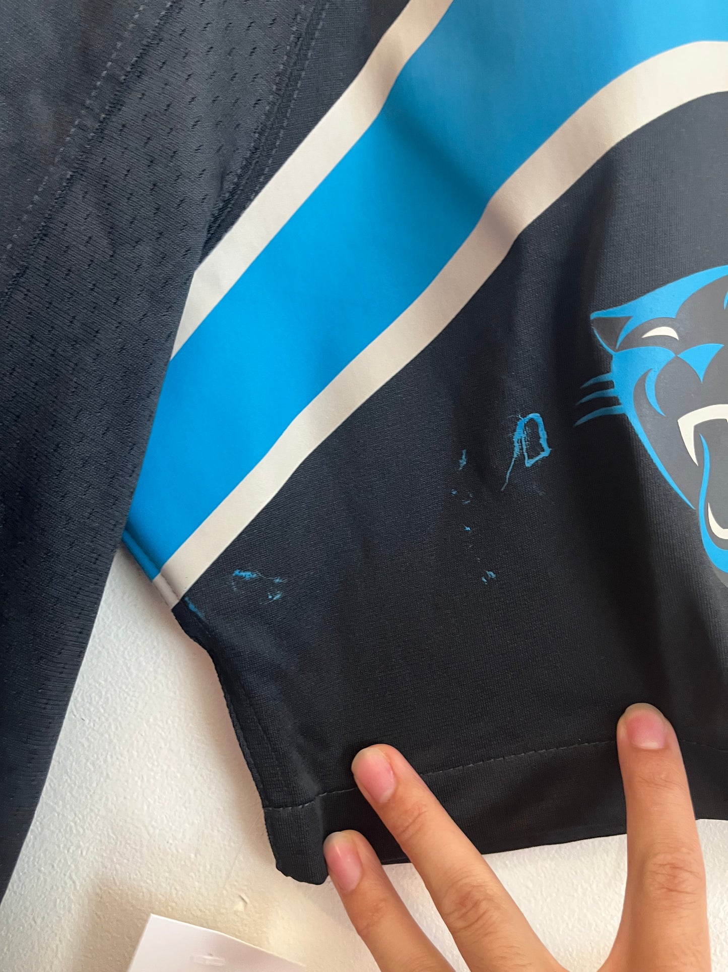 2010s Carolina Panthers Cam Newton Black Stained Jersey (XL)