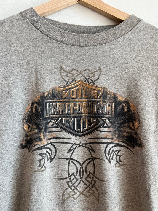 2002 Harley Davidson Tribal Wolf Nature Tee (L)