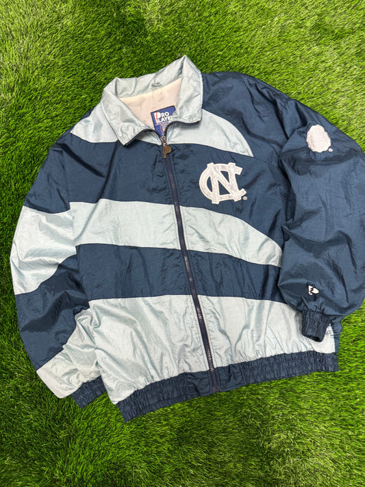 90s University of North Carolina (UNC) Striped Pro Player Windbreaker (M)