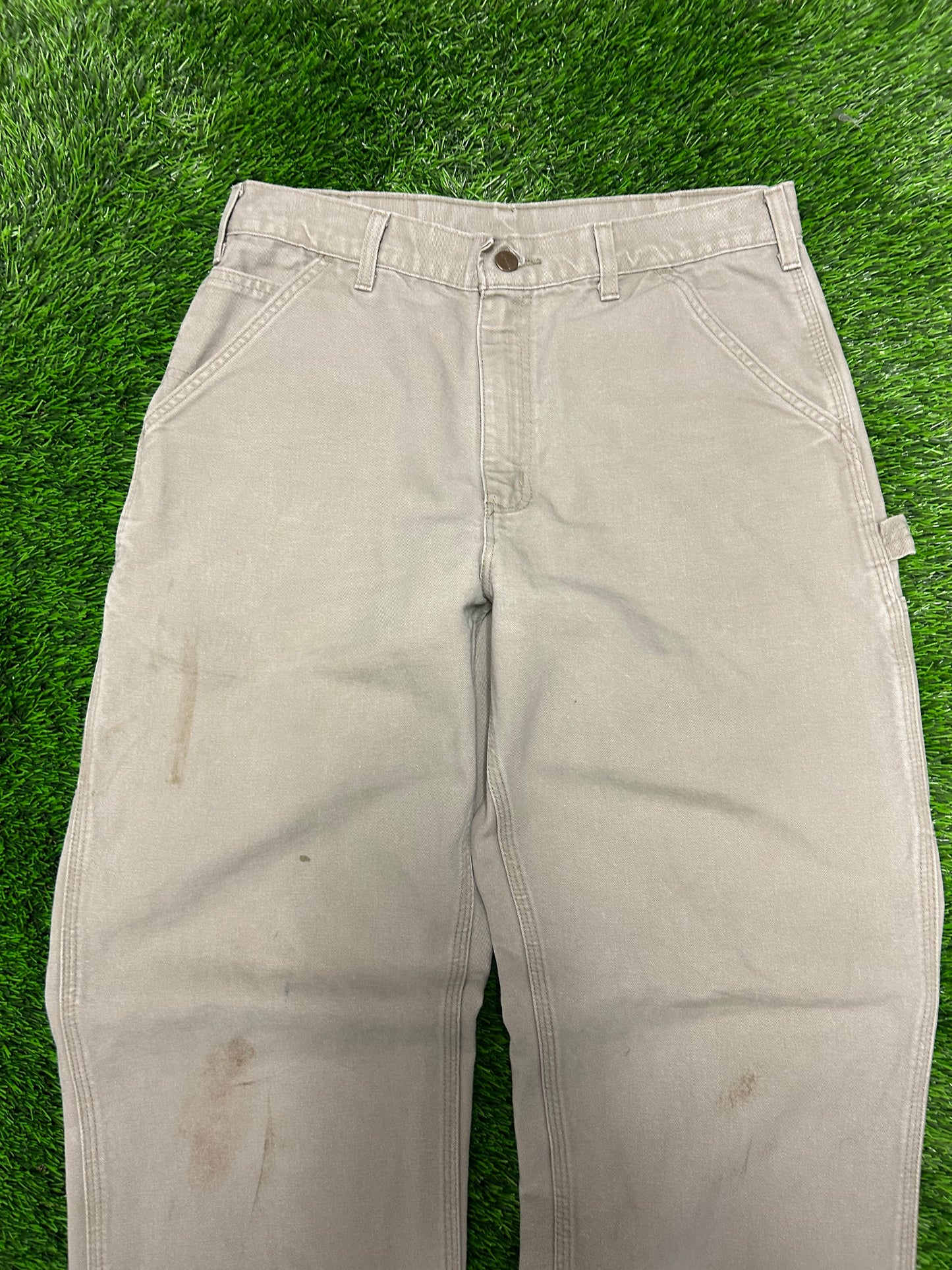 2010 Carhartt Beige Vintage Carpenter Workwear Pants (33 x 32)