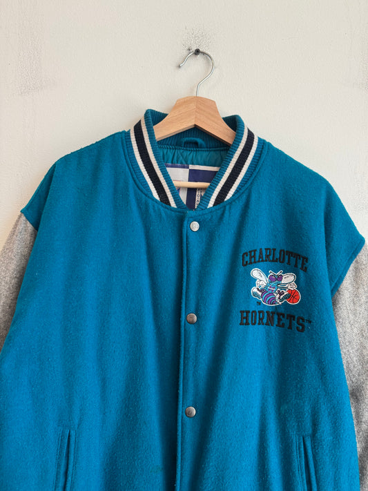 90s Charlotte Hornets Logo 7 Varsity Jacket (L)