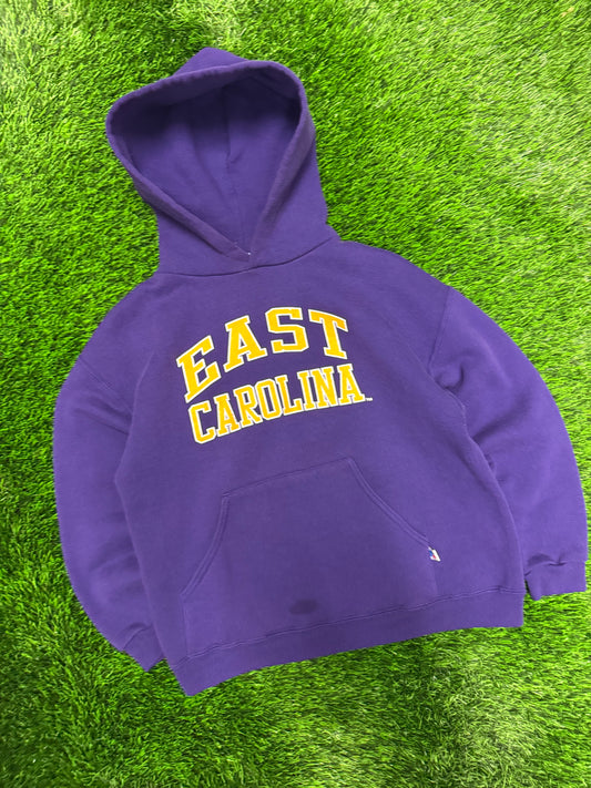 00s East Carolina (ECU) Russell Athletics Spell Out Vintage Hoodie (YL)