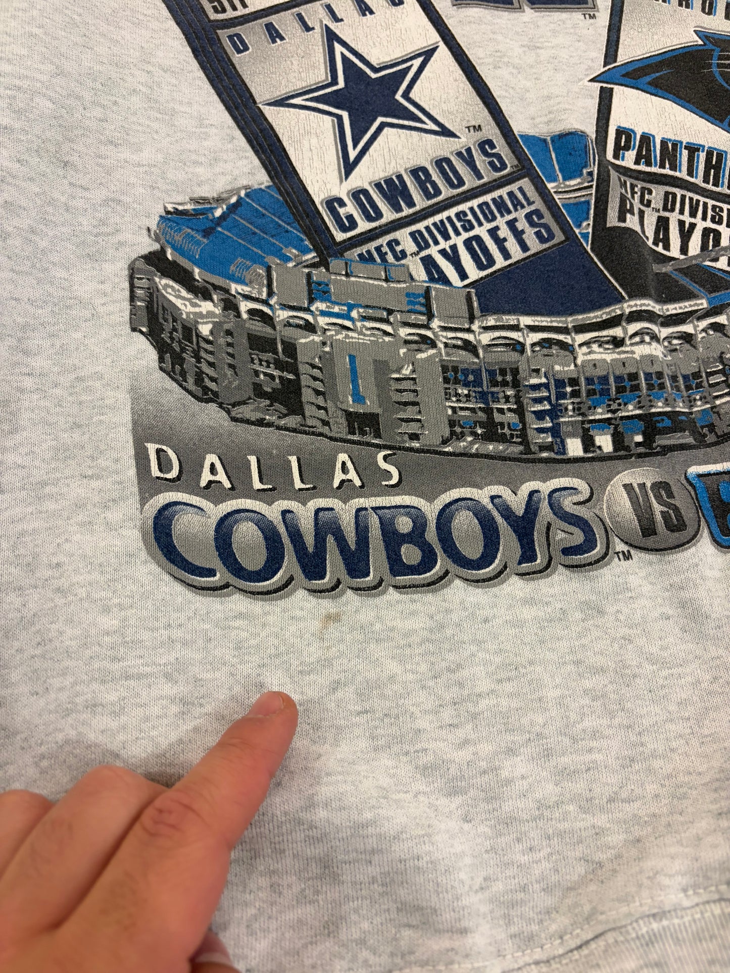1996 Carolina Panthers v Dallas Cowboys Playoffs Crewneck (XL)