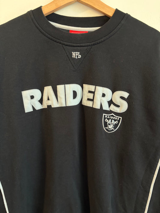 00s Oakland Raiders NFL Spell Out Crewneck (L)