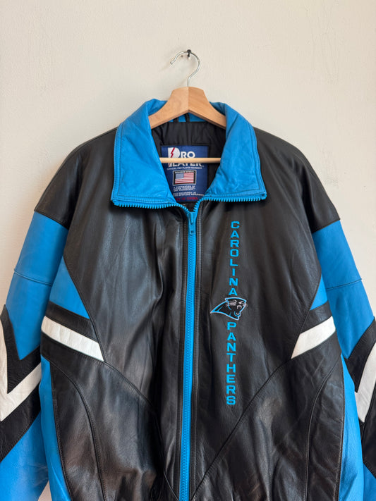 90s Carolina Panthers Leather Pro Player Jacket (XL)
