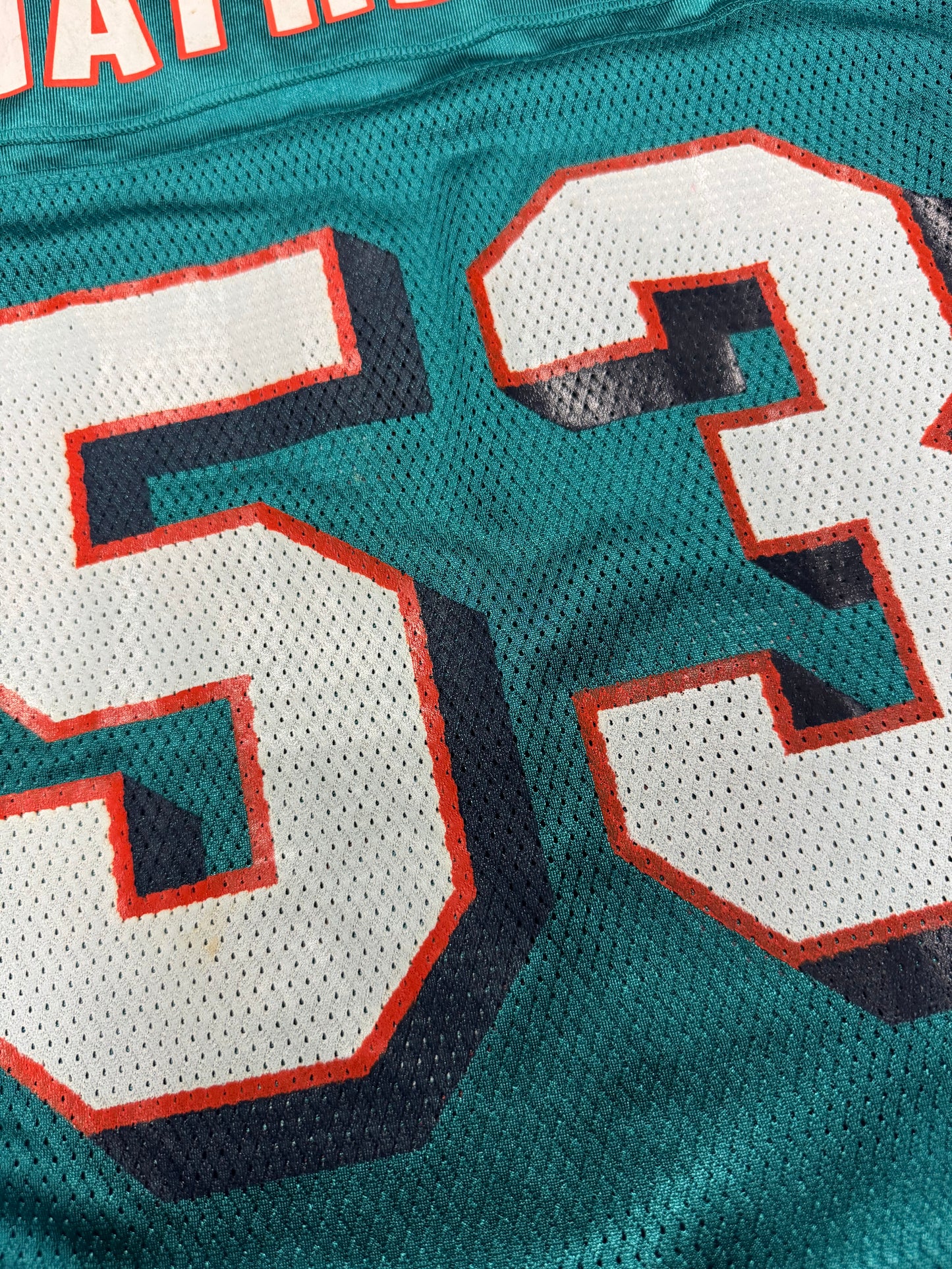 00s Miami Dolphins Bob Matheson #53 Vintage NFL Reebok Jersey (L)