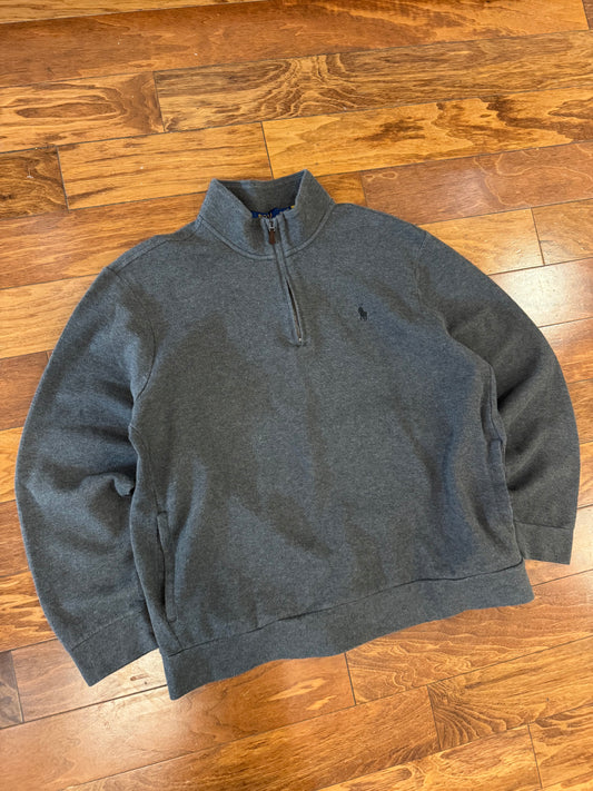 2010s Polo Ralph Lauren Grey Essential Quarter Zip (XL)
