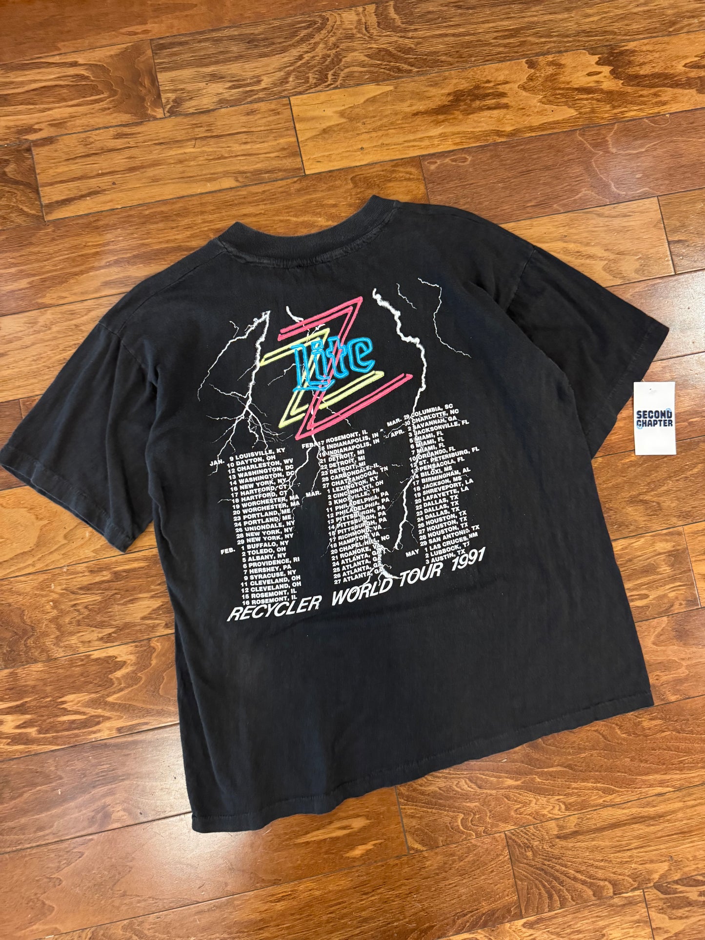 1991 ZZ Top "Recycler" Rock Band Music Tour Tee (L)