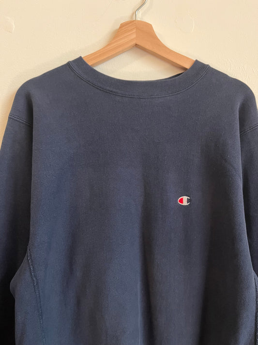 90s Champion Navy Reverse Weave Crewneck (XL)
