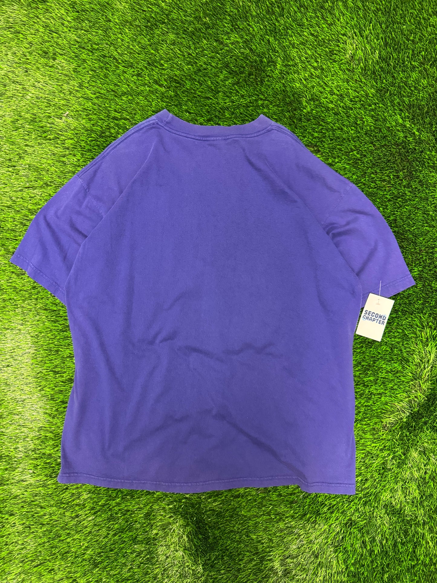 00s Minnesota Vikings Dynasty Helmet Spell Out Tee (XXL)