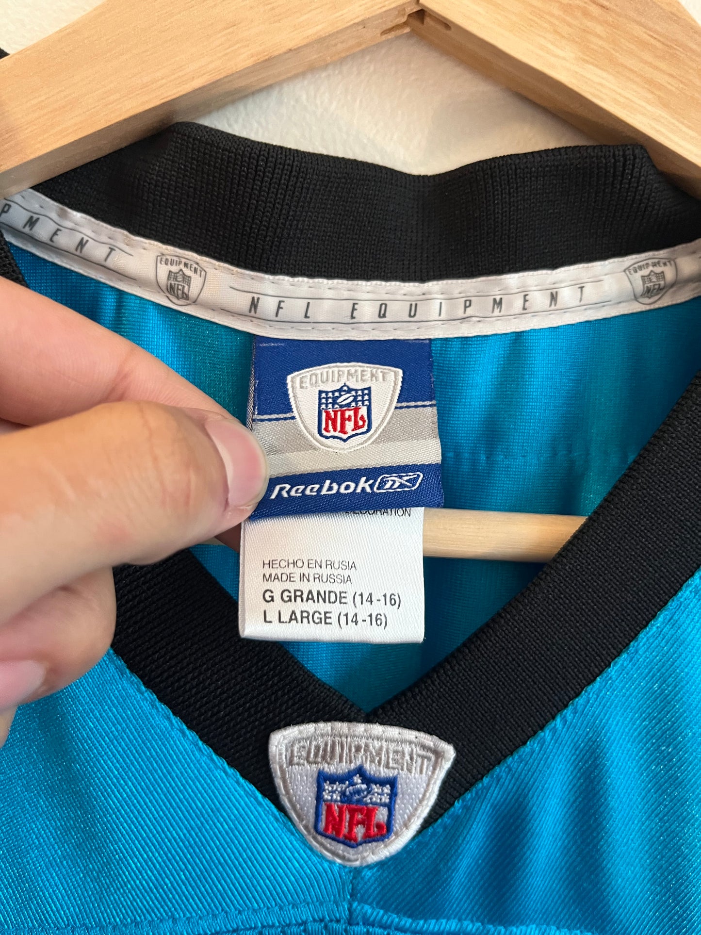00s Carolina Panthers Steve Smith Blue Reebok Jersey (Youth L)
