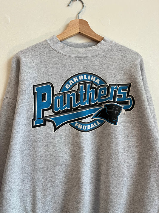 90s Carolina Panthers Football Spell Out Logo 7 Crewneck (XL)
