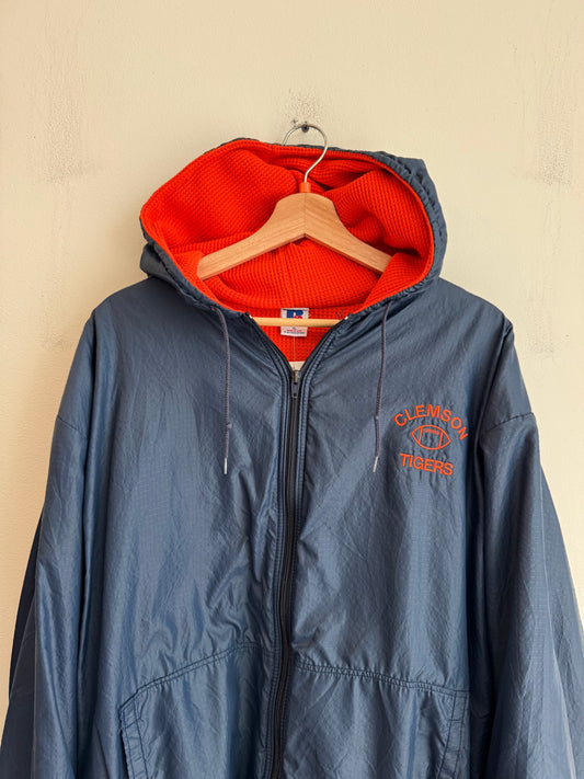 80s Russell Clemson Tigers Vintage Waffle Knit Lined Jacket (XL)
