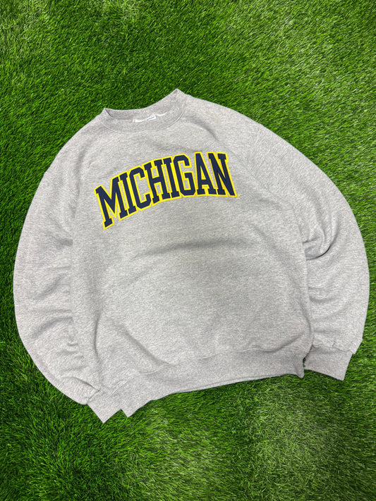2010s Michigan University Champion Grey Spell Out Crewneck (M)