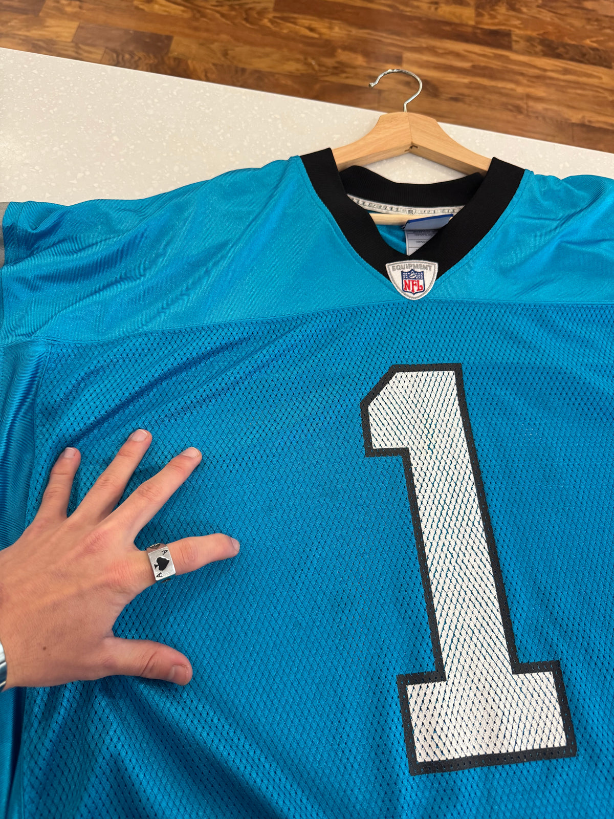 2010s Carolina Panthers Cam Newton Blue Rookie Reebok Jersey (XXL)