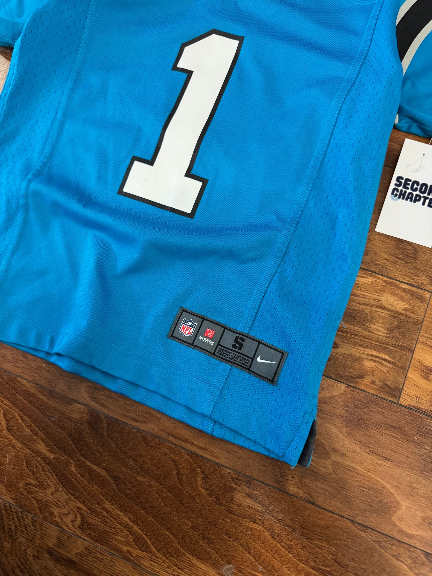 00s Panthers Cam Newton Blue Jersey (YS)