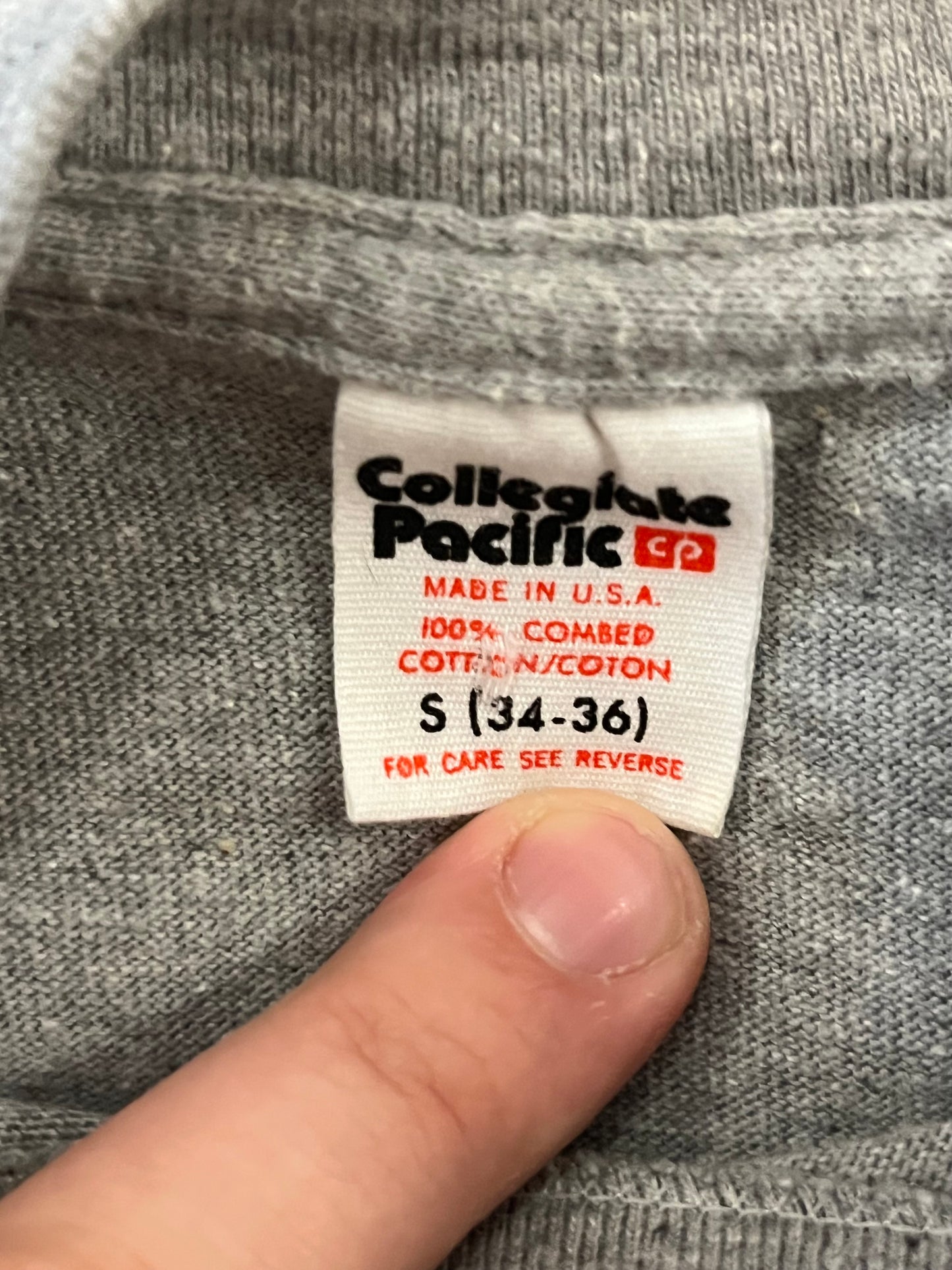 80s UNC Grey Collegiate Tee (S)