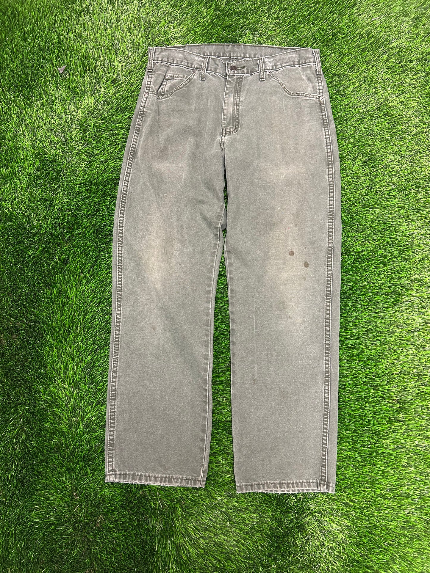 00s Dickies Olive Green Black Tab Workwear Pants (34 x 30)