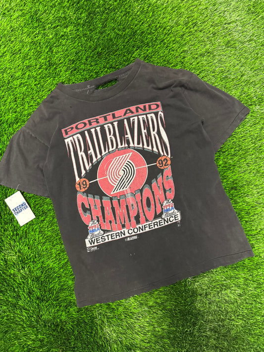 1992 Portland Trailblazers Thrashed Vintage NBA Tee (S)