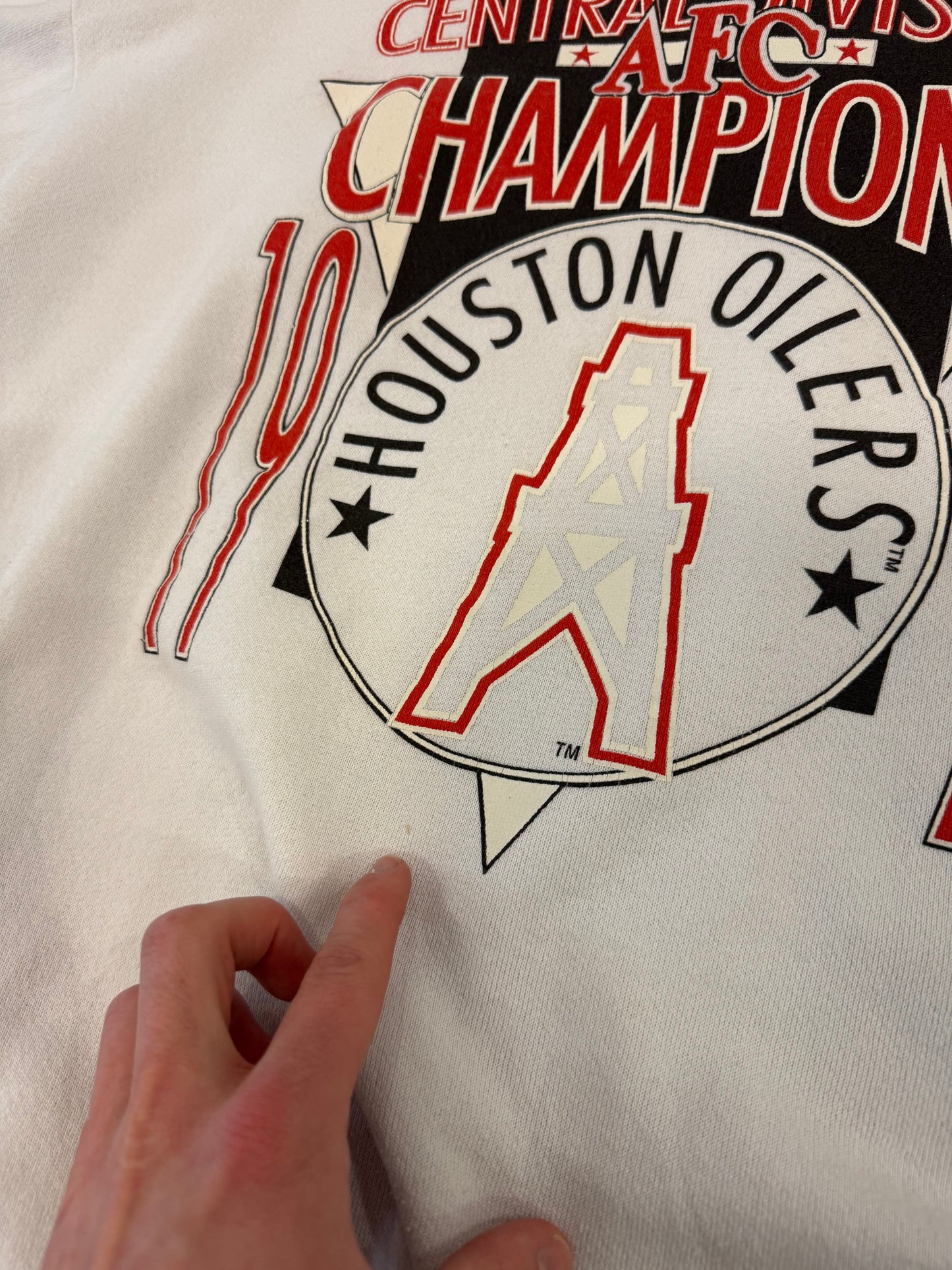 1991 Houston Oilers (Titans) Vintage AFC Champions Crewneck (XL)
