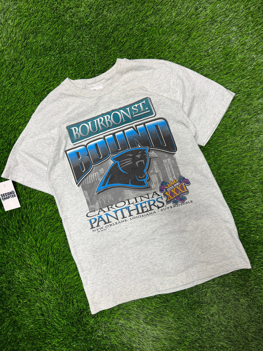 1996 Carolina Panthers Bourbon St Super Bowl Tee (M)