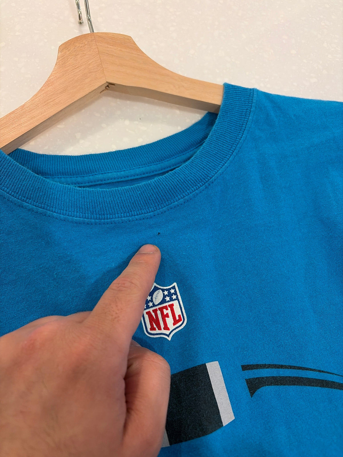 2011 Carolina Panthers Blue Reebok Sideline Tee (L)