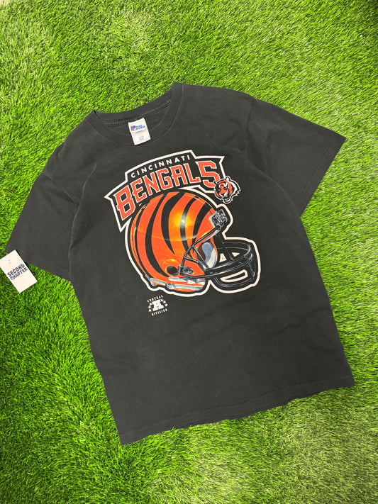 90s Cincinnati Bengals AFC Pro Player NFL Helmet Tee (L)