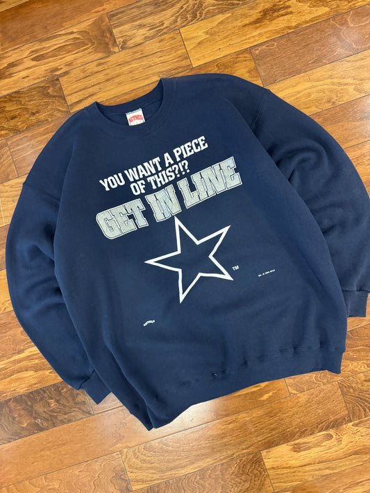 1994 Dallas Cowboys "GET IN LINE" Vintage Crewneck (XL)